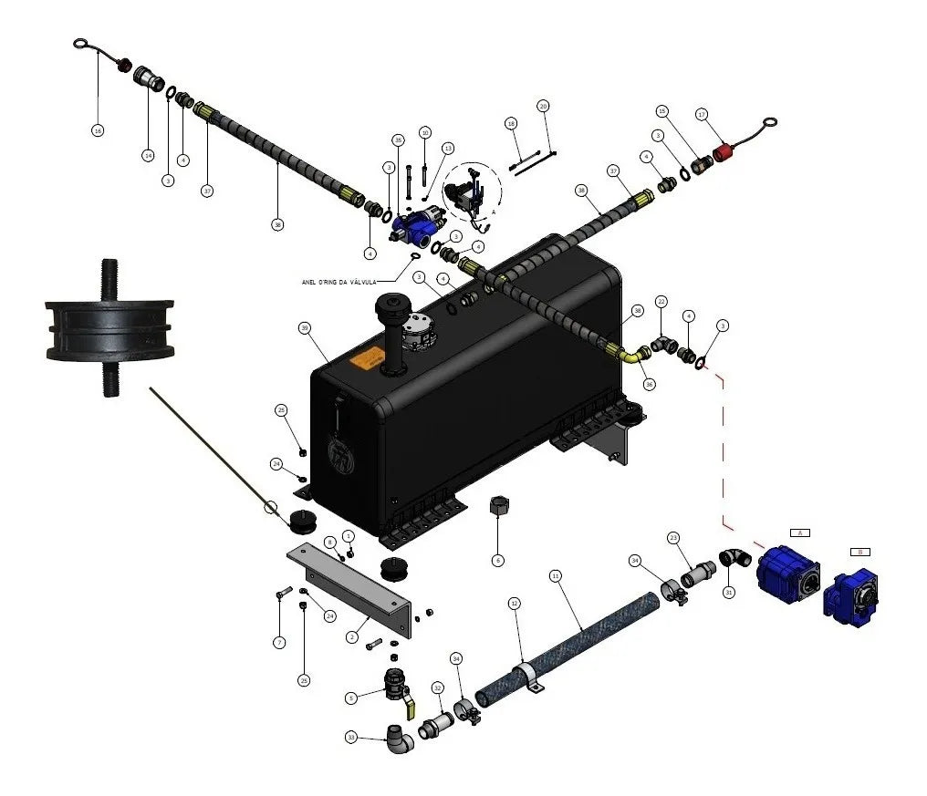 Kit 4 Coxim Do Reservatório Hidráulico